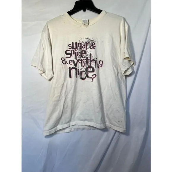 Vintage 80s/90s Nike rare sugar & spice & everything nice white‎ tshirt size M - Picture 1 of 16